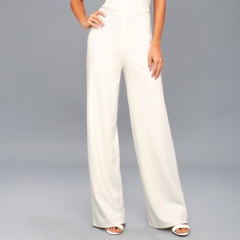Lulus | Edith White Strapless Jumpsuit - Picture 3 of 9